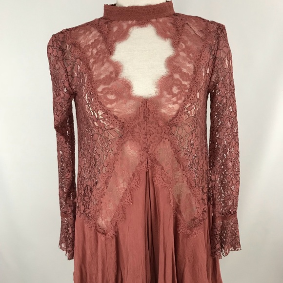 Free people women’s lace tunic top dress Tell Tal - Picture 4 of 6